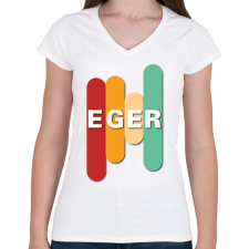 PRINTFASHION Eger - Színes - Női V-nyakú póló - Fehér női póló