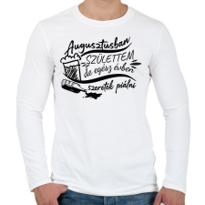 PRINTFASHION Egész évben szeretek piálni - Augusztus - Férfi hosszú ujjú póló - Fehér férfi póló