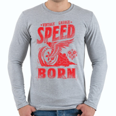 PRINTFASHION Égető sebesség - Férfi hosszú ujjú póló - Sport szürke