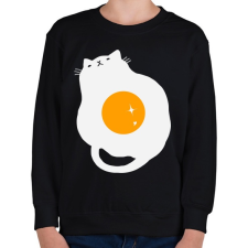 PRINTFASHION Egg Cat - Gyerek pulóver - Fekete gyerek pulóver, kardigán