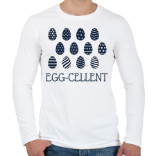 PRINTFASHION Egg-cellent - Férfi hosszú ujjú póló - Fehér férfi póló