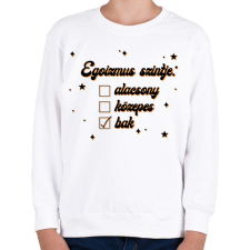 PRINTFASHION Egoizmus szintje - Gyerek pulóver - Fehér gyerek pulóver, kardigán