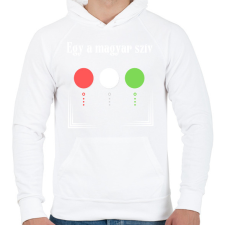 PRINTFASHION Egy a magyar sziv - Férfi kapucnis pulóver - Fehér férfi pulóver, kardigán