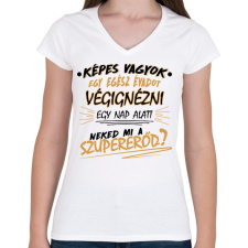 PRINTFASHION Egy évad egy nap alatt - Sorozatfüggő - Női V-nyakú póló - Fehér női póló