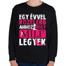 PRINTFASHION Egy évvel közelebb - Gyerek pulóver - Fekete