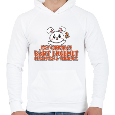 PRINTFASHION Egy gondolat bánt engemet - Férfi kapucnis pulóver - Fehér férfi pulóver, kardigán