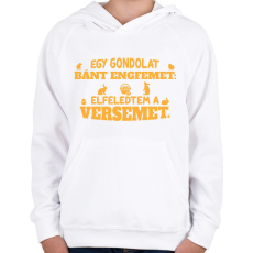 PRINTFASHION Egy gondolat - Gyerek kapucnis pulóver - Fehér