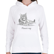 PRINTFASHION Egy hosszú nap - Női kapucnis pulóver - Fehér női pulóver, kardigán