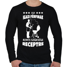 PRINTFASHION Egy igazi férfinak - Férfi hosszú ujjú póló - Fekete