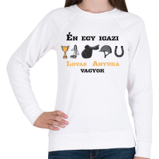 PRINTFASHION Egy igazi lovas anyuka - Női pulóver - Fehér női pulóver, kardigán