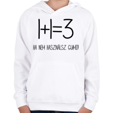 PRINTFASHION Egy kis matekozás - Gyerek kapucnis pulóver - Fehér