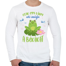 PRINTFASHION Egy lány - Béka - Férfi hosszú ujjú póló - Fehér