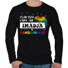 PRINTFASHION Egy lány - Kaméleon - Férfi hosszú ujjú póló - Fekete