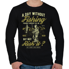 PRINTFASHION Egy nap horgászat nélkül... - Férfi hosszú ujjú póló - Fekete