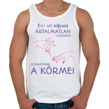 PRINTFASHION Egy nő teljesen ártalmatlan ameddig... - Férfi atléta - Fehér atléta, trikó