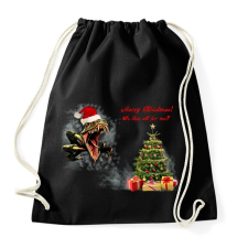PRINTFASHION Egy Raptor Karácsonya - Sportzsák, Tornazsák - Fekete tornazsák