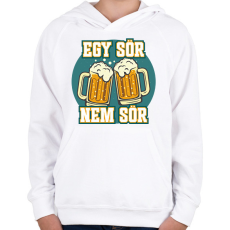 PRINTFASHION Egy sör nem sör - Gyerek kapucnis pulóver - Fehér