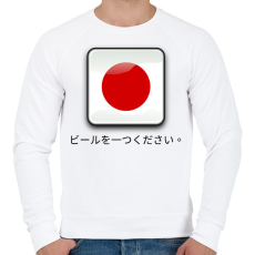 PRINTFASHION Egy sört kérek - bírü o hitocü küdaszai - Férfi pulóver - Fehér