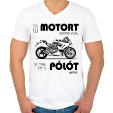 PRINTFASHION Egy új motort szerettem volna - Férfi V-nyakú póló - Fehér