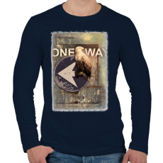 PRINTFASHION Egy út - Férfi hosszú ujjú póló - Sötétkék