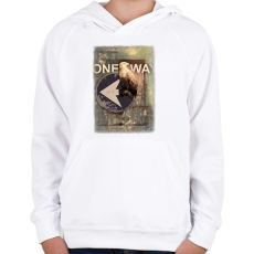 PRINTFASHION Egy út - Gyerek kapucnis pulóver - Fehér