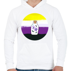PRINTFASHION Egy üvegnyi virág - Férfi kapucnis pulóver - Fehér