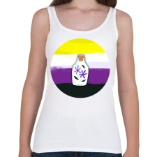 PRINTFASHION Egy üvegnyi virág - Női atléta - Fehér női trikó