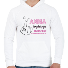 PRINTFASHION Egyedi név lámybúcsúja - fekete - Férfi kapucnis pulóver - Fehér férfi pulóver, kardigán