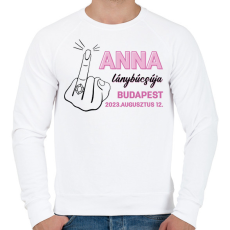 PRINTFASHION Egyedi név lámybúcsúja - fekete - Férfi pulóver - Fehér