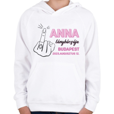 PRINTFASHION Egyedi név lámybúcsúja - fekete - Gyerek kapucnis pulóver - Fehér gyerek pulóver, kardigán