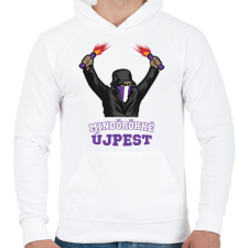 PRINTFASHION Egyedi szurkolói minta #3 - Férfi kapucnis pulóver - Fehér férfi pulóver, kardigán