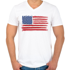 PRINTFASHION Egyesült Államok A szleng - Férfi V-nyakú póló - Fehér férfi póló