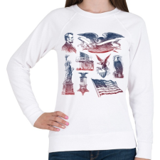 PRINTFASHION Egyesült Államok kopasz sas szimbóluma - Női pulóver - Fehér női pulóver, kardigán