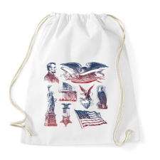 PRINTFASHION Egyesült Államok kopasz sas szimbóluma - Sportzsák, Tornazsák - Fehér tornazsák