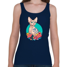 PRINTFASHION Egyiptomi macska - Női atléta - Sötétkék