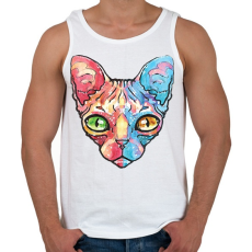 PRINTFASHION Egyiptomi macska vízfesték - Férfi atléta - Fehér