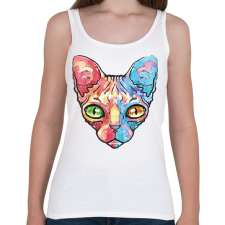 PRINTFASHION Egyiptomi macska vízfesték - Női atléta - Fehér női trikó