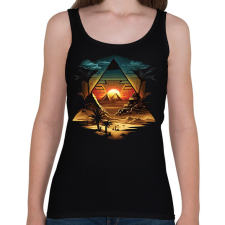 PRINTFASHION Egyiptomi - Női atléta - Fekete női trikó
