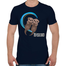 PRINTFASHION Egymásnak lettünk teremtve - vidra - Férfi póló - Sötétkék férfi póló