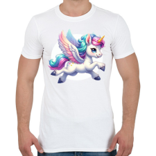 PRINTFASHION Egyszarvú - Férfi póló - Fehér férfi póló