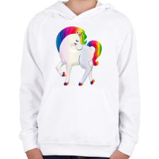 PRINTFASHION Egyszarvú - Gyerek kapucnis pulóver - Fehér gyerek pulóver, kardigán