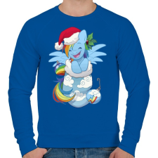 PRINTFASHION Egyszarvú karácsony - Férfi pulóver - Királykék férfi pulóver, kardigán