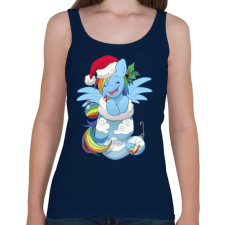 PRINTFASHION Egyszarvú karácsony - Női atléta - Sötétkék női trikó