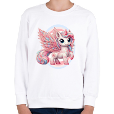 PRINTFASHION Egyszarvú kislány - Gyerek pulóver - Fehér