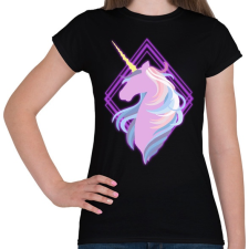 PRINTFASHION Egyszarvú neon - Női póló - Fekete női póló