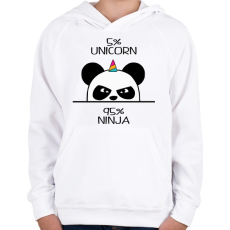 PRINTFASHION Egyszarvú ninja - Gyerek kapucnis pulóver - Fehér