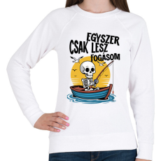 PRINTFASHION Egyszer csak lesz fogásom - Női pulóver - Fehér