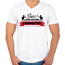 PRINTFASHION Egyszer csengetek - Férfi V-nyakú póló - Fehér férfi póló