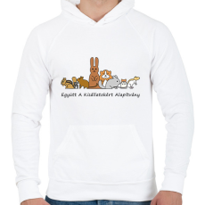 PRINTFASHION Együtt A Kisállatokért Alapítvány - Férfi kapucnis pulóver - Fehér
