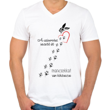 PRINTFASHION Együtt A Kisállatokért Alapítvány - Férfi V-nyakú póló - Fehér férfi póló